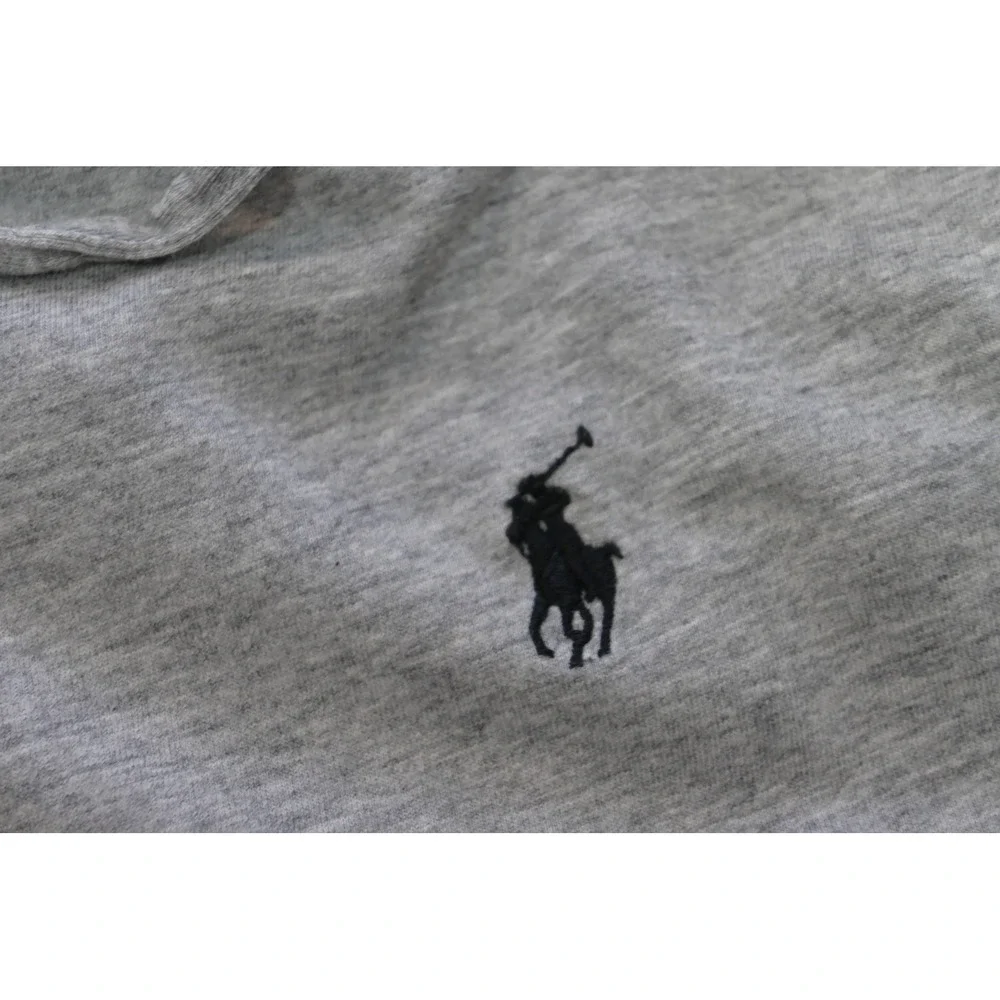 Polo Ralph Lauren Hooded T-Shirt Mens Medium Grey Long Sleeve Pony Excellent